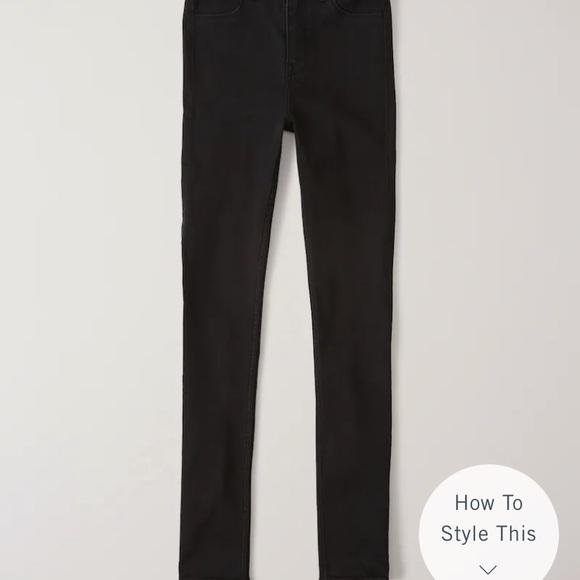 Abercrombie & Fitch High Rise Jean Legging Black NWT - Picture 3 of 8